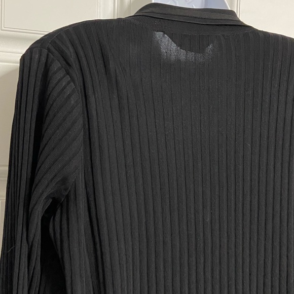 MISOOK Black Ribbed Open Front Cardigan Sweater - Picture 6 of 9